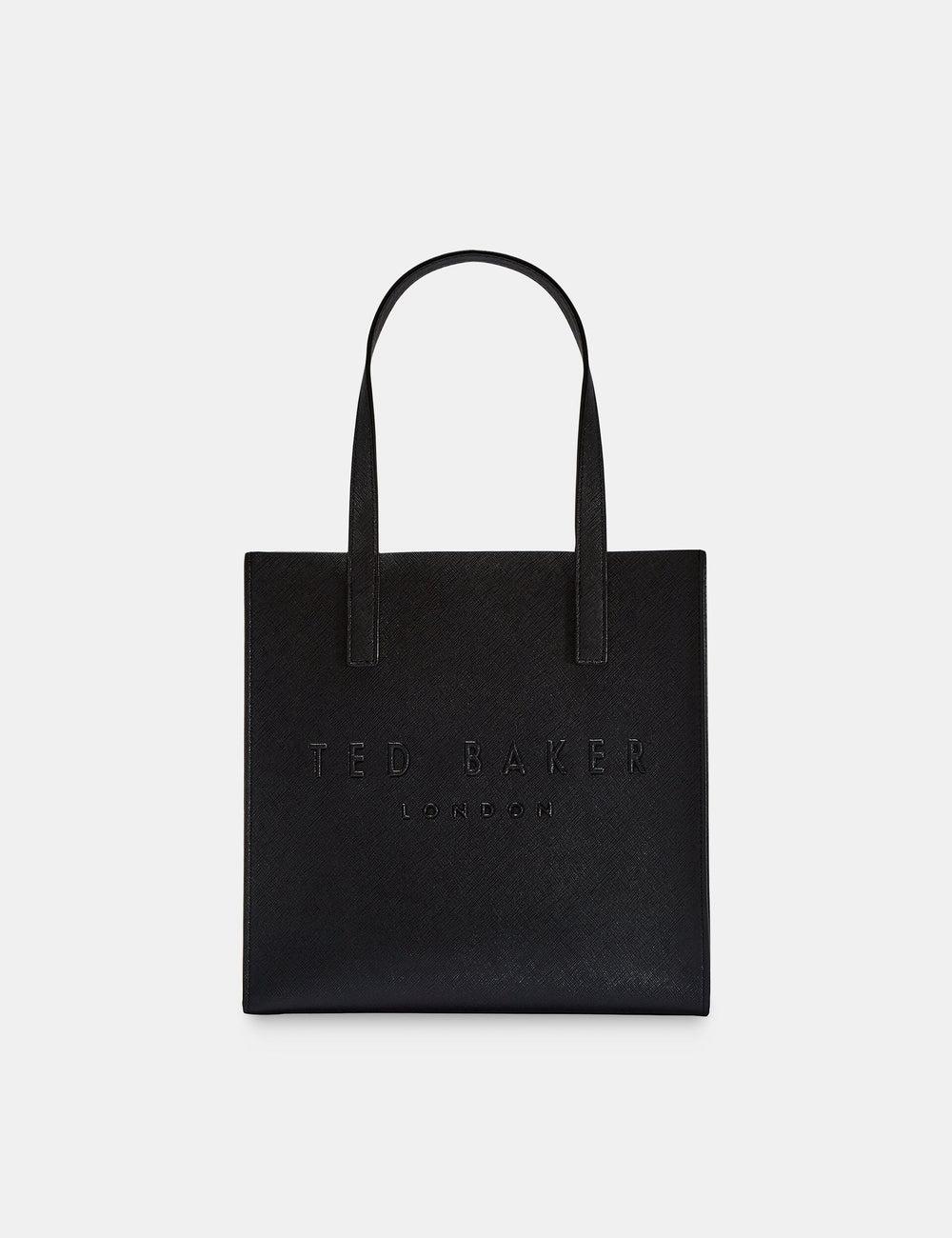 Ted Baker SEACON - Textured Faux Leather Small Icon Tragetaschen Damen Schwarz | QUMET-0314