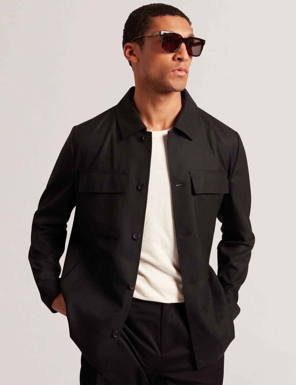Ted Baker SELWYNJ - Lightweight Wool Blend Jacken Herren Schwarz | PFCSI-3241