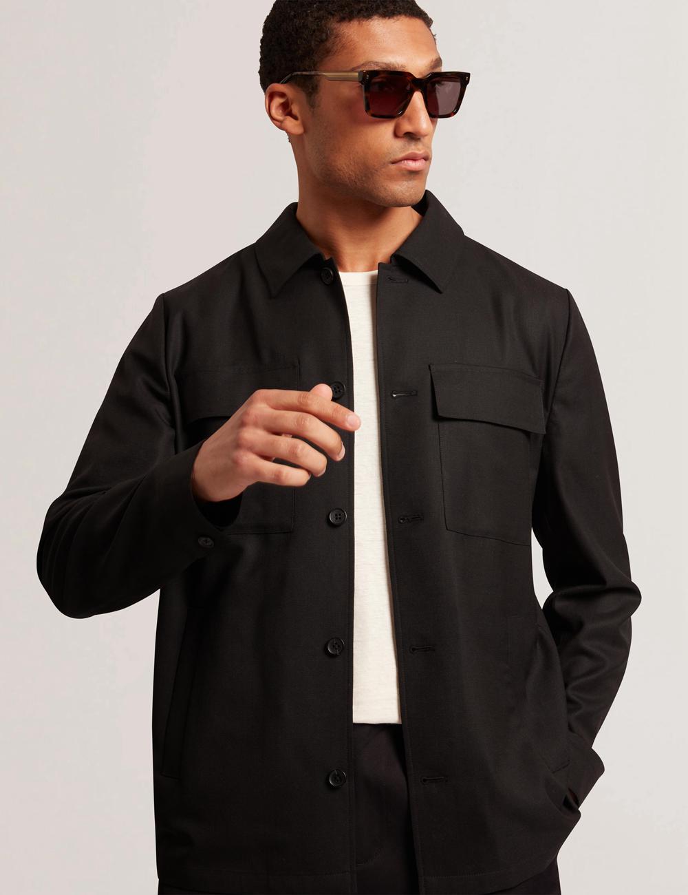 Ted Baker SELWYNJ - Lightweight Wool Blend Jacken Herren Schwarz | PFCSI-3241