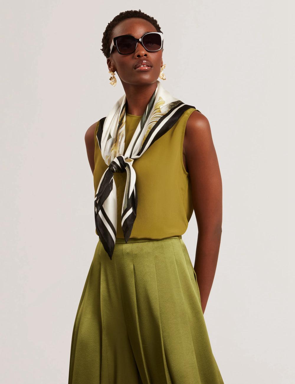 Ted Baker SHAMRA - Silk Blend Seam Detail Oberteile Damen Grün | PLGUC-4267