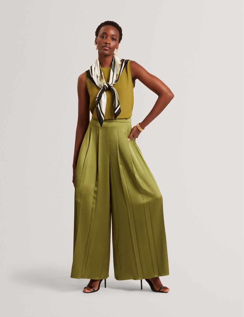 Ted Baker SHAMRA - Silk Blend Seam Detail Oberteile Damen Grün | PLGUC-4267