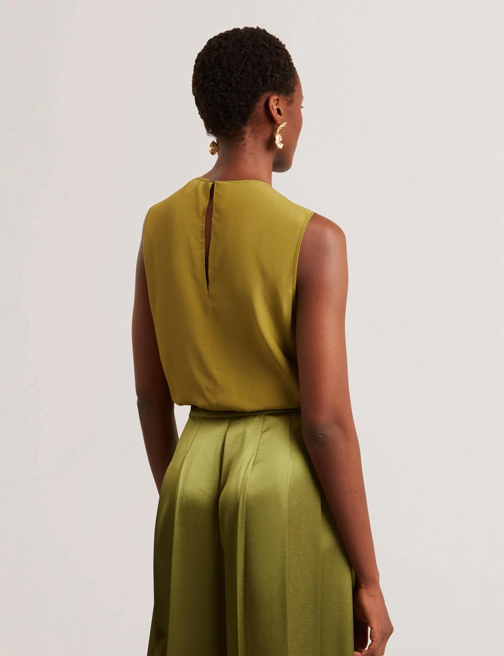 Ted Baker SHAMRA - Silk Blend Seam Detail Oberteile Damen Grün | PLGUC-4267