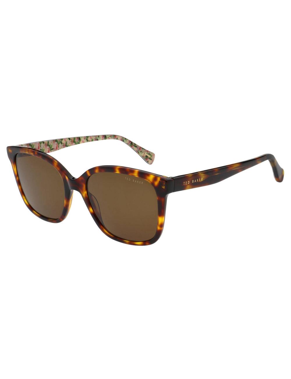 Ted Baker SHANEY - Classic Square Print Detail Sonnenbrille Damen Braun | HDZWQ-0895