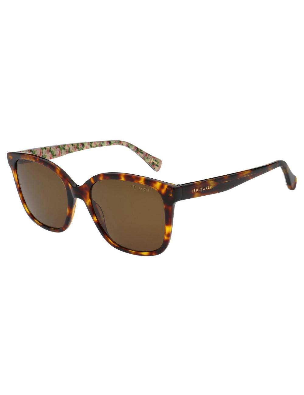 Ted Baker SHANEY - Classic Square Print Detail Sonnenbrille Damen Braun | HDZWQ-0895