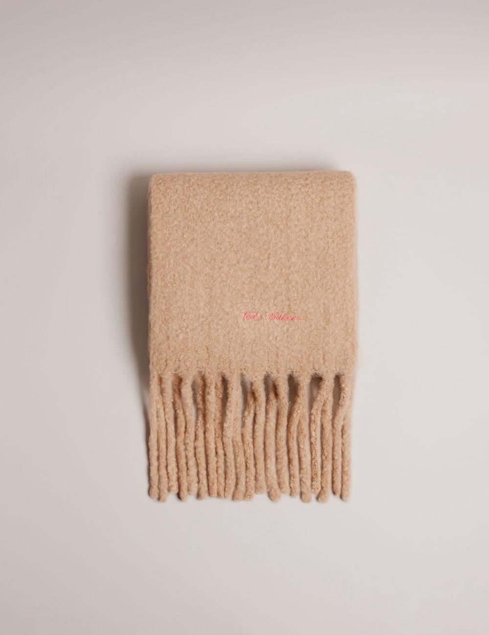 Ted Baker SHELMAS - Fluffy Wool Blend Blanket Knitted Schals Damen Taupe | VZBNA-8031