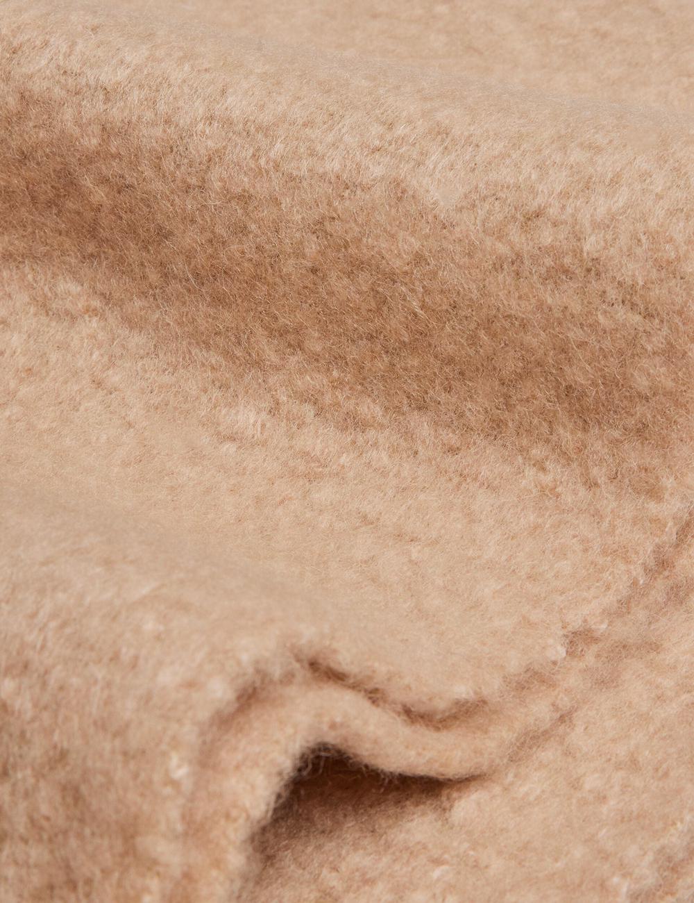 Ted Baker SHELMAS - Fluffy Wool Blend Blanket Knitted Schals Damen Taupe | VZBNA-8031