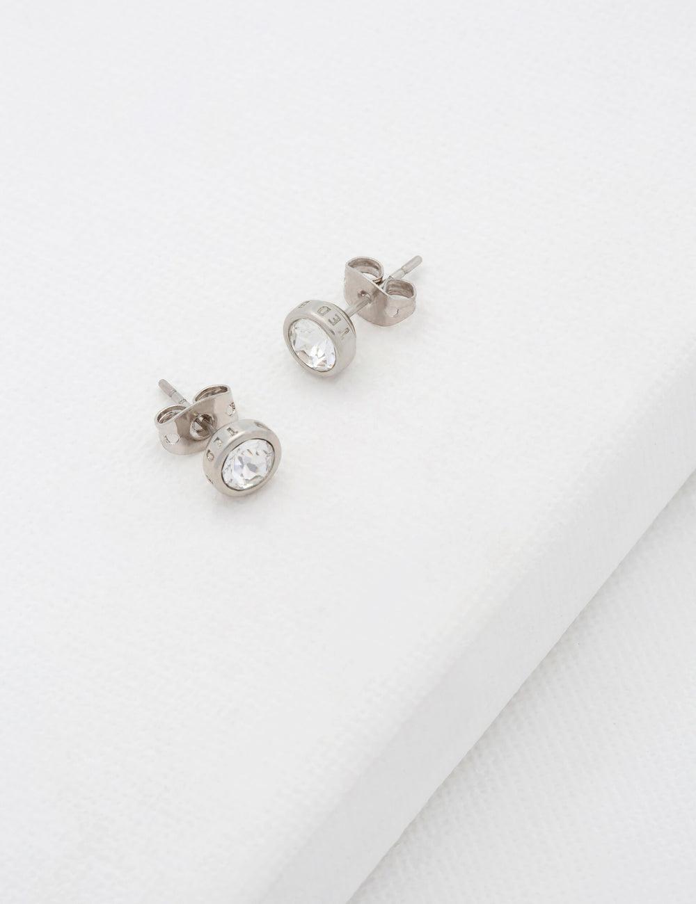 Ted Baker SINAA - Solitaire Crystal Stud Ohrringe Damen Silber | EMAYU-5973