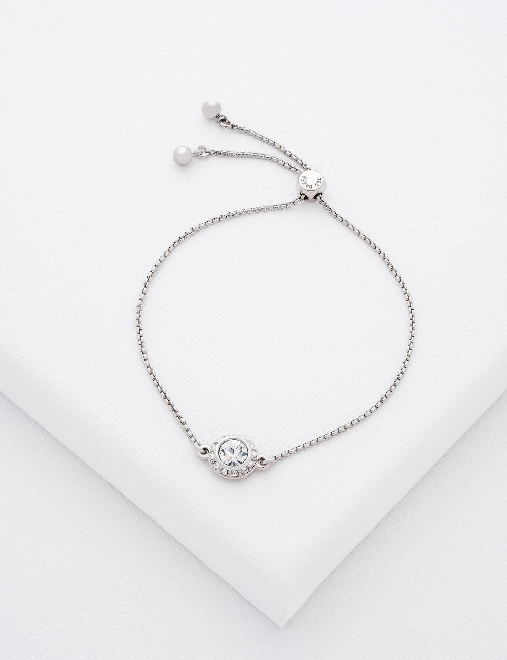 Ted Baker SOLETA - Solitaire Sparkle Crystal Adjustable Armbänder Damen Silber | FXIRV-4098