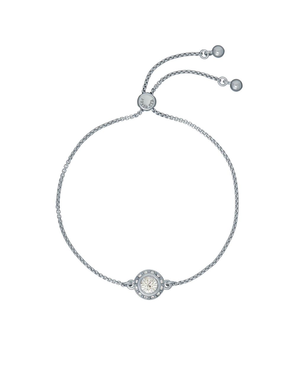 Ted Baker SOLETA - Solitaire Sparkle Crystal Adjustable Armbänder Damen Silber | FXIRV-4098