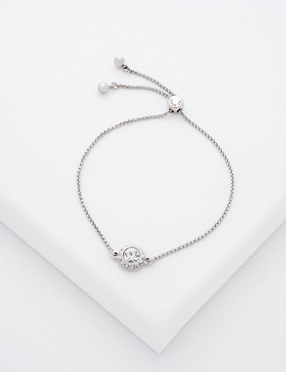 Ted Baker SOLETA - Solitaire Sparkle Crystal Adjustable Armbänder Damen Silber | FXIRV-4098