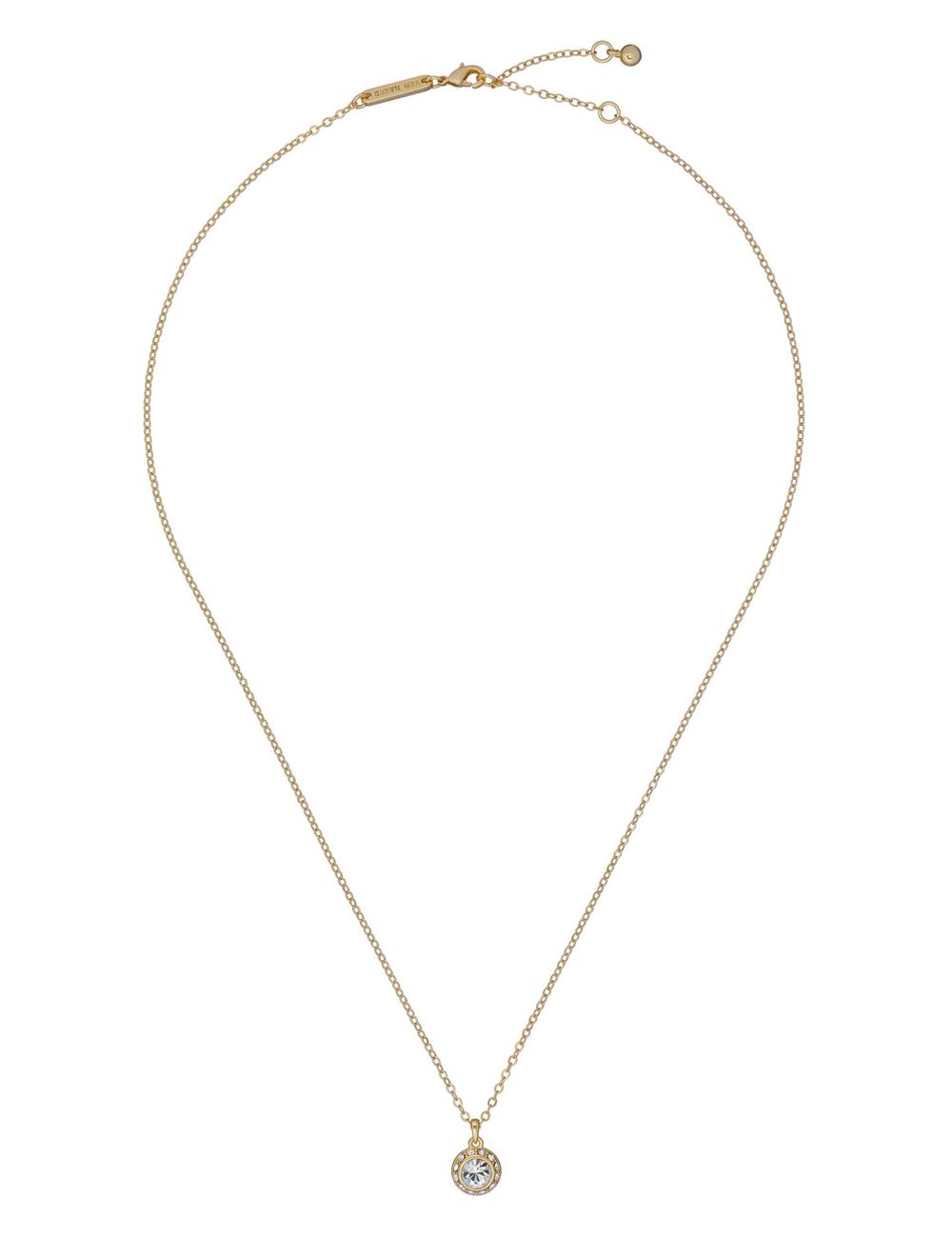 Ted Baker SOLTELL - Solitaire Sparkle Crystal Pendant Ketten Damen Gold | TAGHY-1794