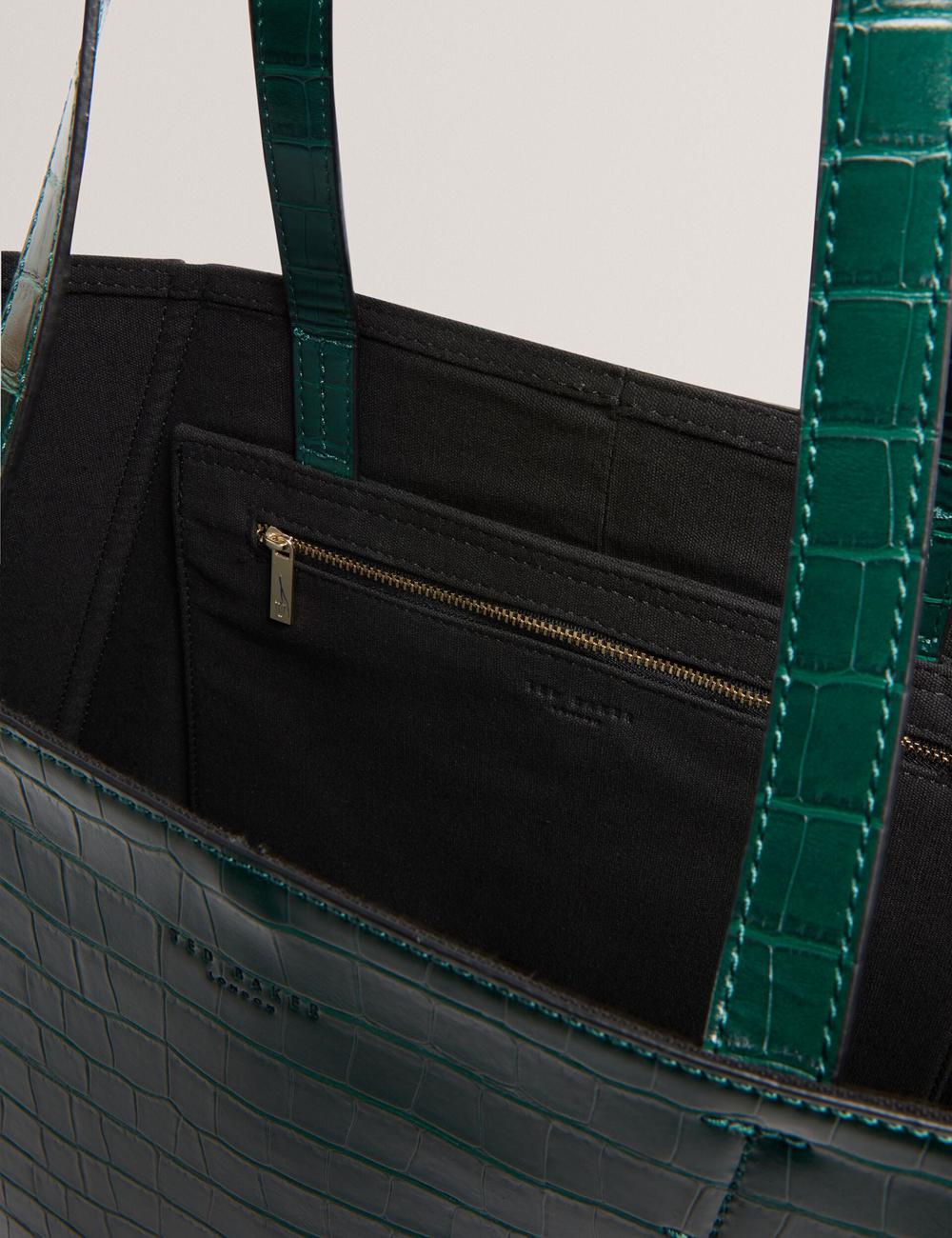 Ted Baker SOPHYNA - Croc Effect Folding Shopper Shopper Damen Grün | IJEQC-7530