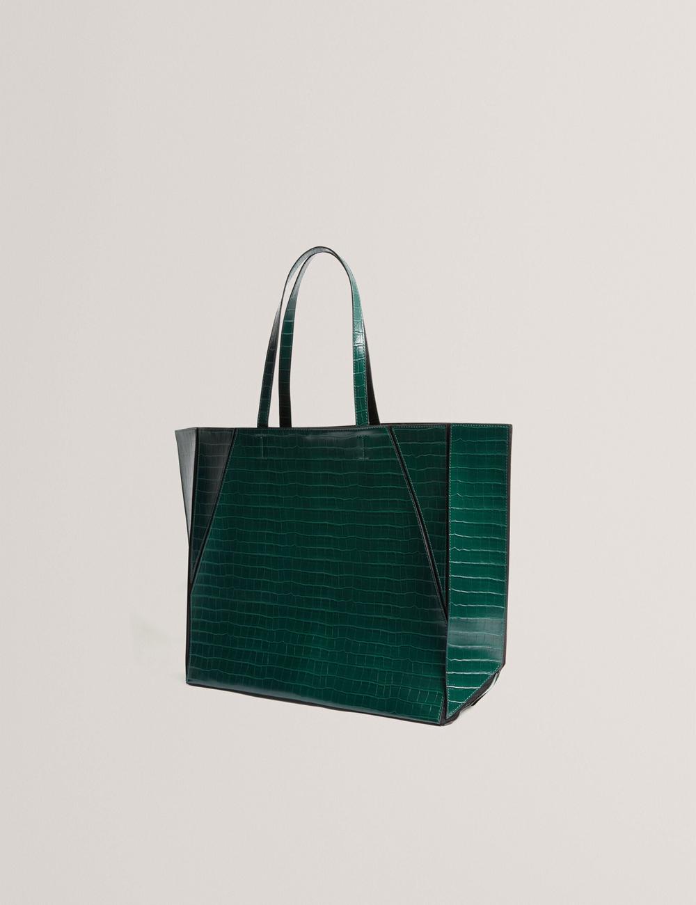 Ted Baker SOPHYNA - Croc Effect Folding Shopper Shopper Damen Grün | IJEQC-7530