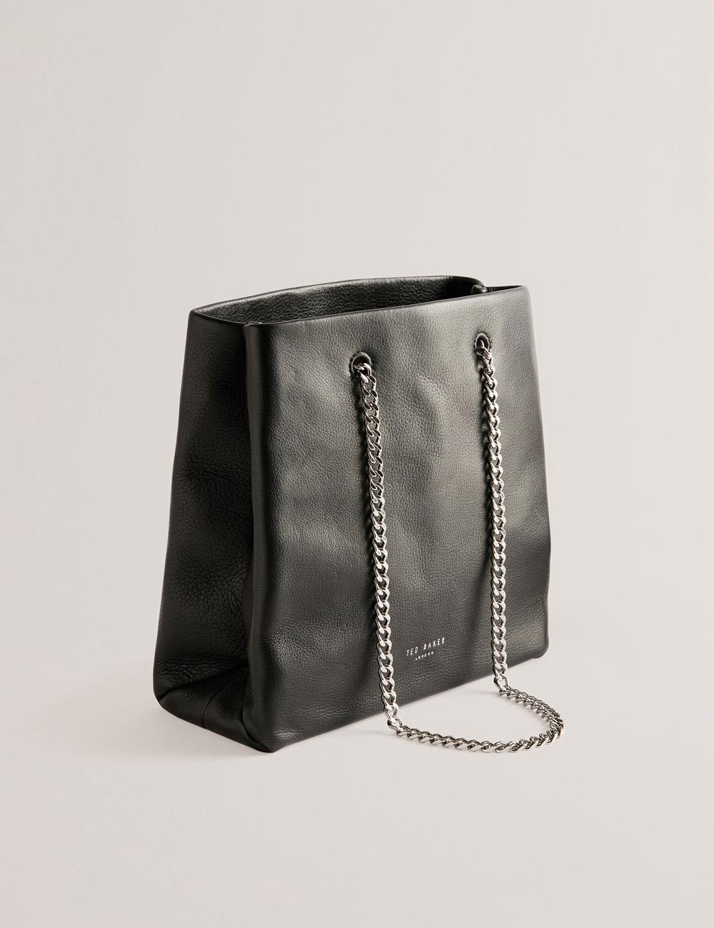 Ted Baker STALIA - Stitch Detail Leather Small Tragetaschen Damen Schwarz | NSVTO-6514