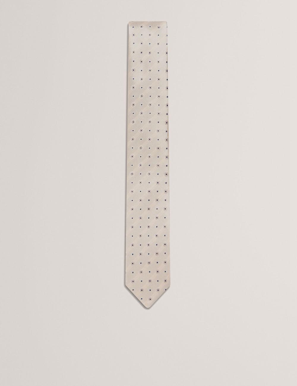 Ted Baker STEEPLE - Circle Geometric Print Silk Krawatten Herren Stone | IEFHS-3528