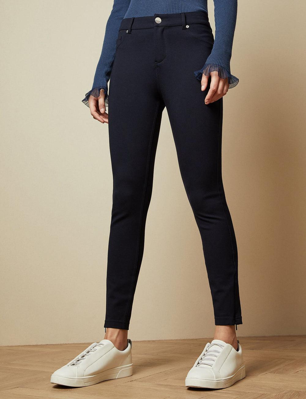Ted Baker STRENTI - Skinny Fit Zip Cuff Hosen Damen Blau | UNEPL-7418
