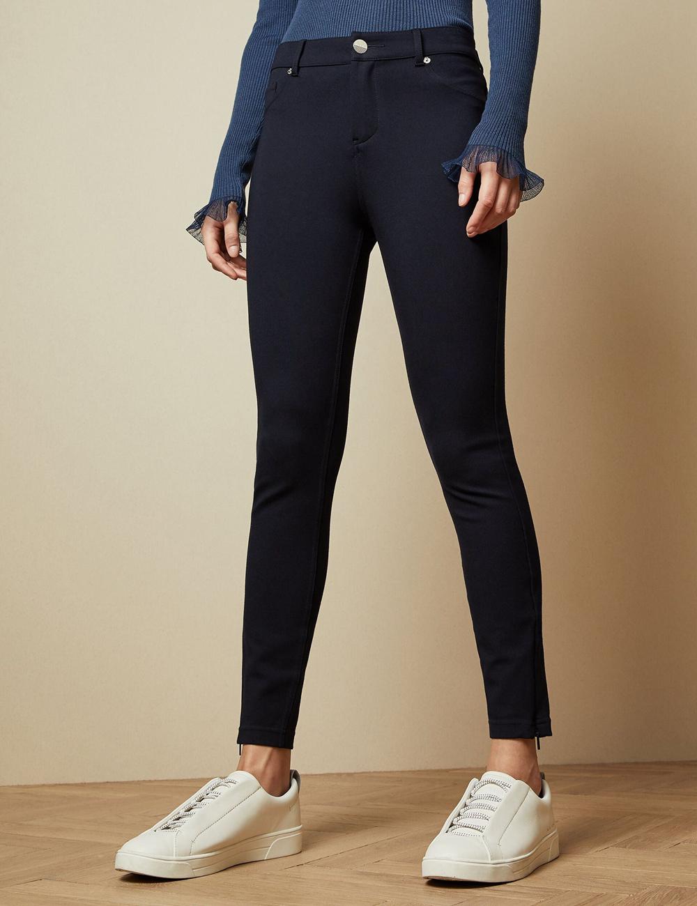 Ted Baker STRENTI - Skinny Fit Zip Cuff Hosen Damen Blau | UNEPL-7418