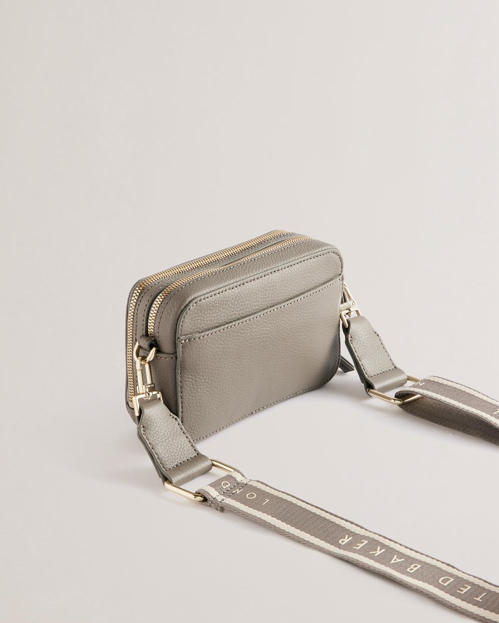 Ted Baker STUNNA - Mini Leather Crossbody Camera Schultertasche Damen Grau | GLXPS-2654