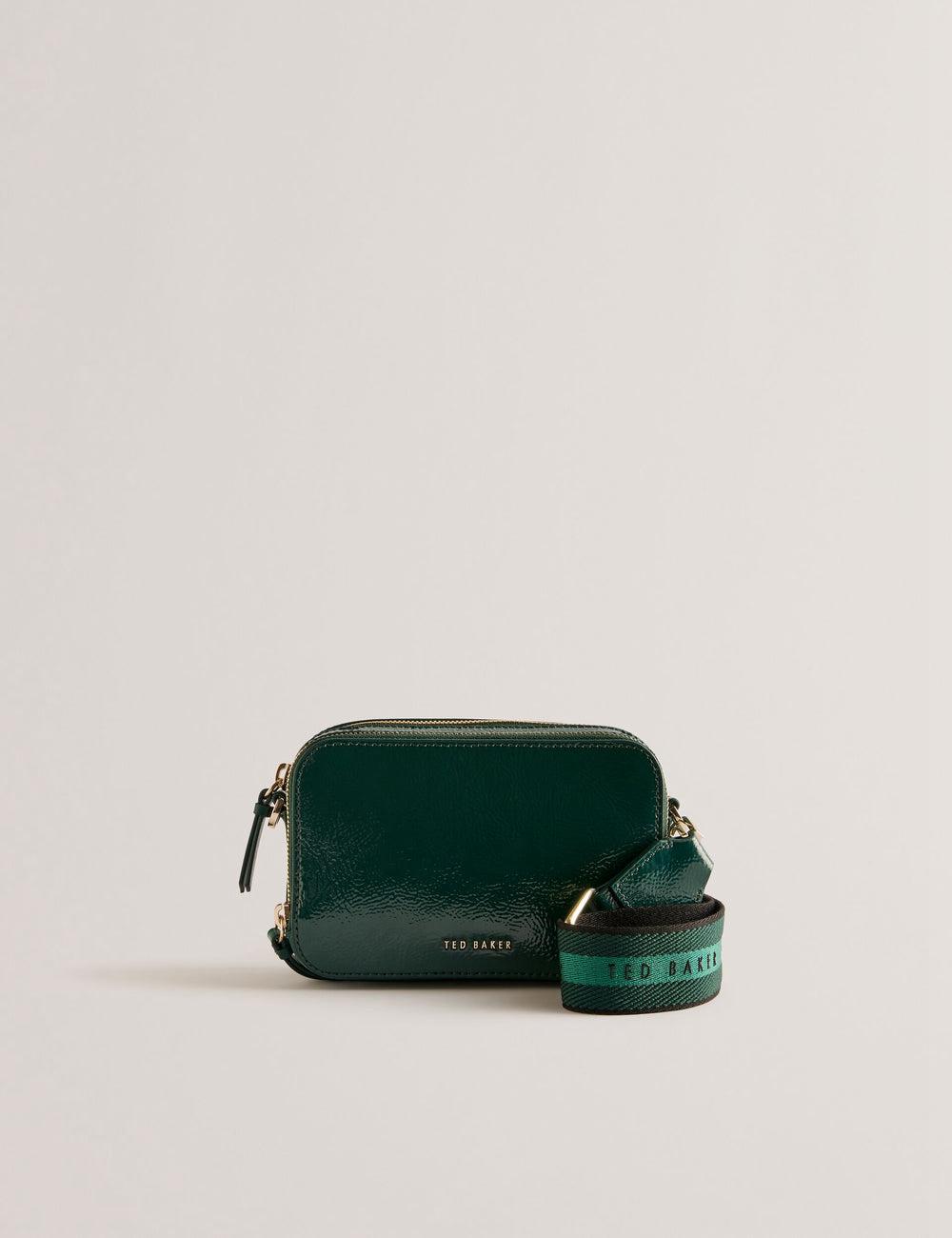 Ted Baker STUNWA - Patent Leather Webbing Camera Kameratasche Damen Grün | NZYRC-7968