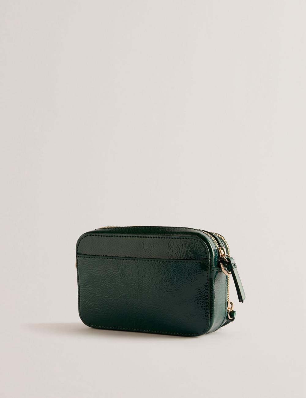 Ted Baker STUNWA - Patent Leather Webbing Camera Kameratasche Damen Grün | NZYRC-7968