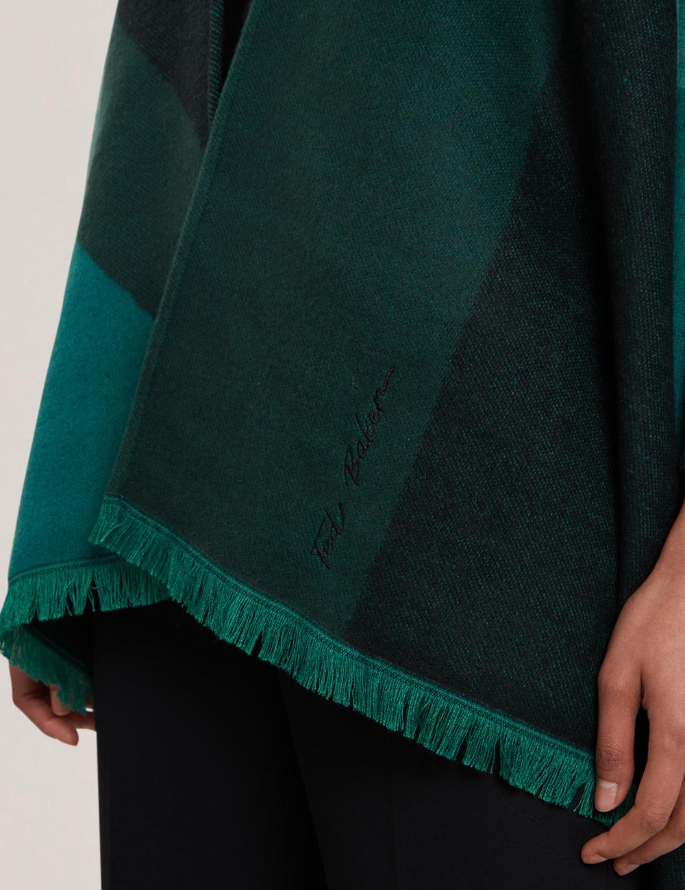 Ted Baker SUFFIA - Colour Block Buckled Woven Ponchos Damen Grün | BYSVQ-9018