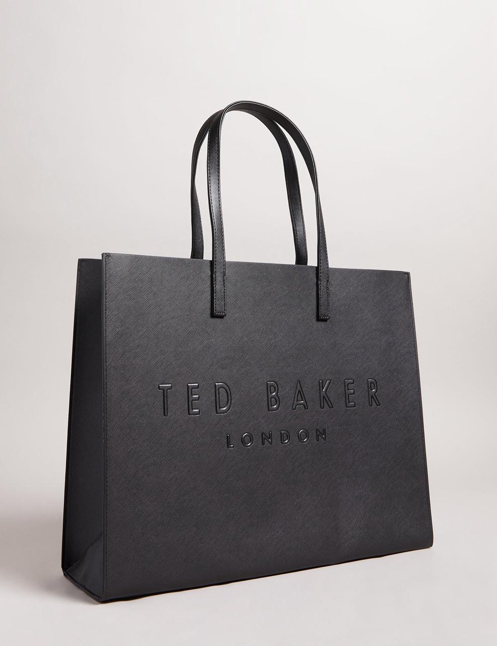 Ted Baker SUKICON - Textured Faux Leather Icon Tragetaschen Damen Schwarz | EFDHN-9813