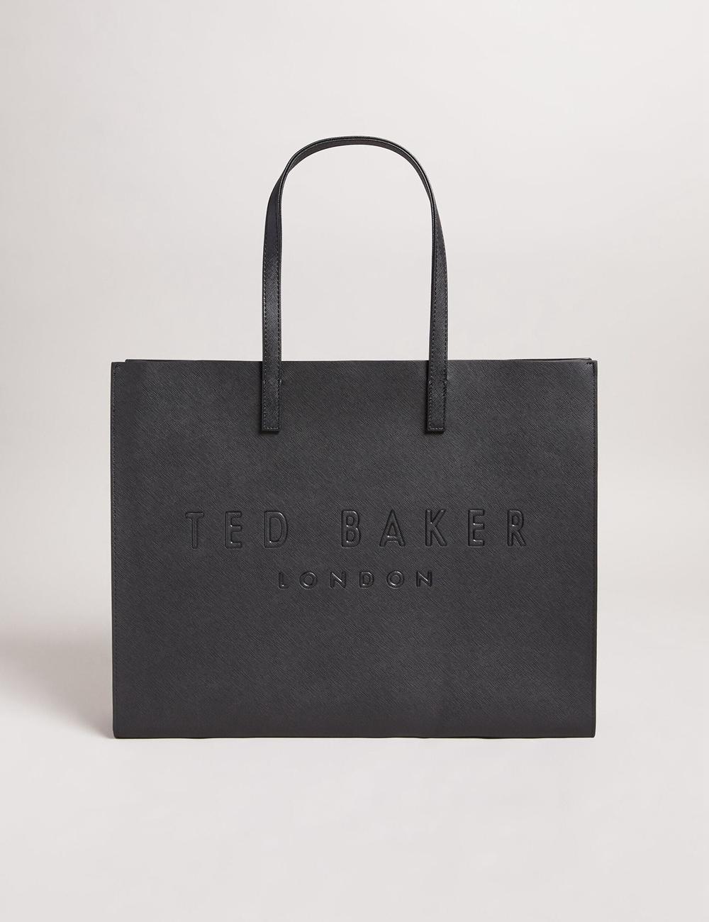 Ted Baker SUKICON - Textured Faux Leather Icon Tragetaschen Damen Schwarz | EFDHN-9813