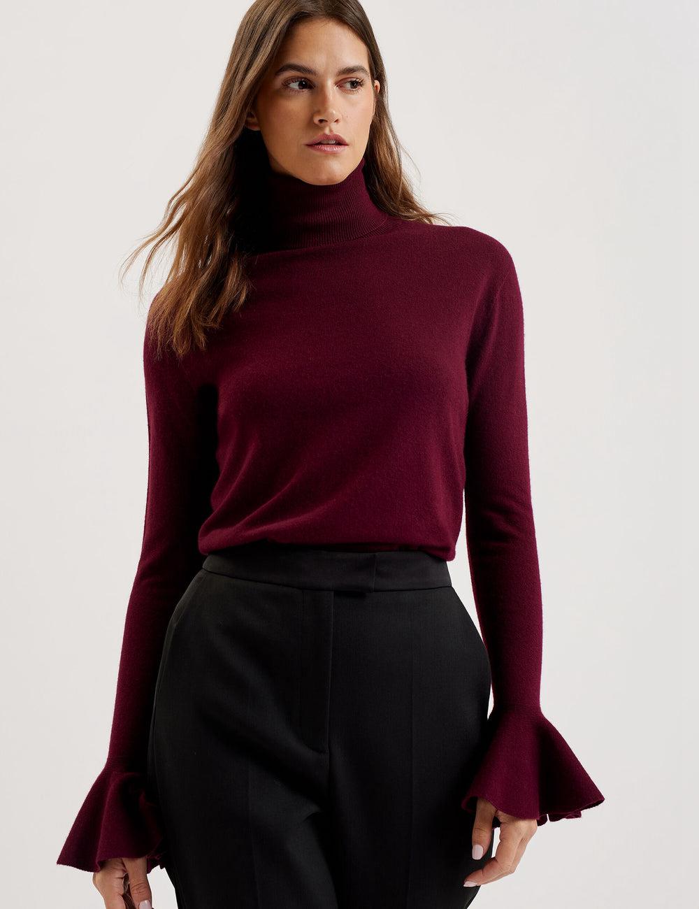 Ted Baker TAMSENN - Roll Neck Wool Cashmere Pullover Damen Rot | NISLH-0149