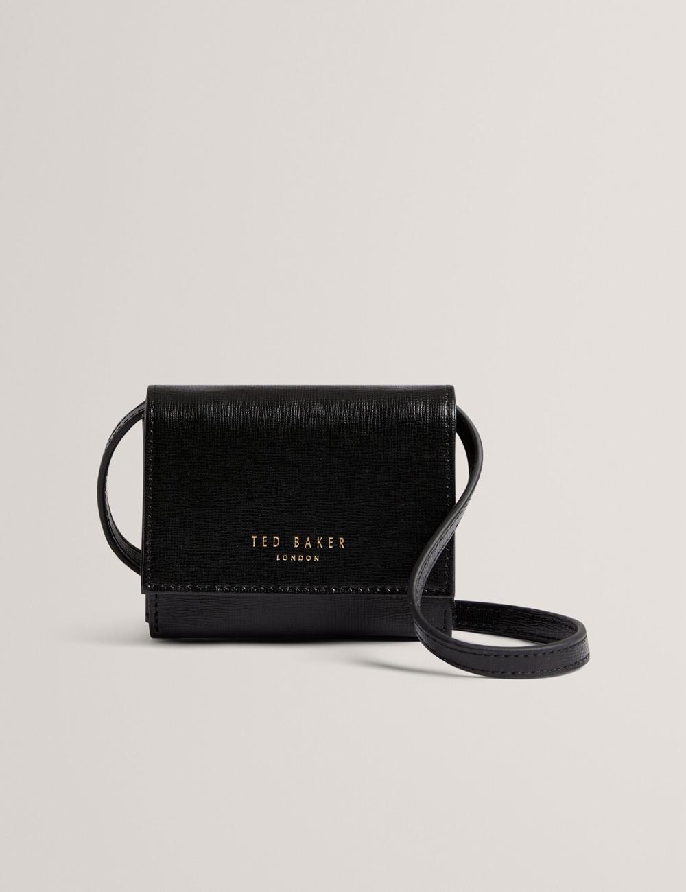 Ted Baker TAMZIEE - Leather Crossbody Card Holder Umhängetasche Damen Schwarz | CWVAG-6415