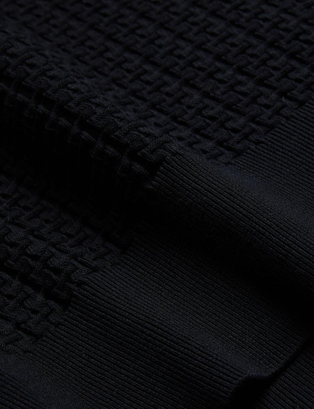 Ted Baker TEDTYY - Textured T Jacquard Knitted Pullover Damen Schwarz | UREXD-9248