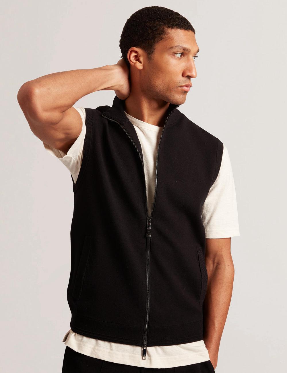 Ted Baker TERINCE - Zip-Through Funnel Neck Gillets Herren Schwarz | EFSDJ-1208