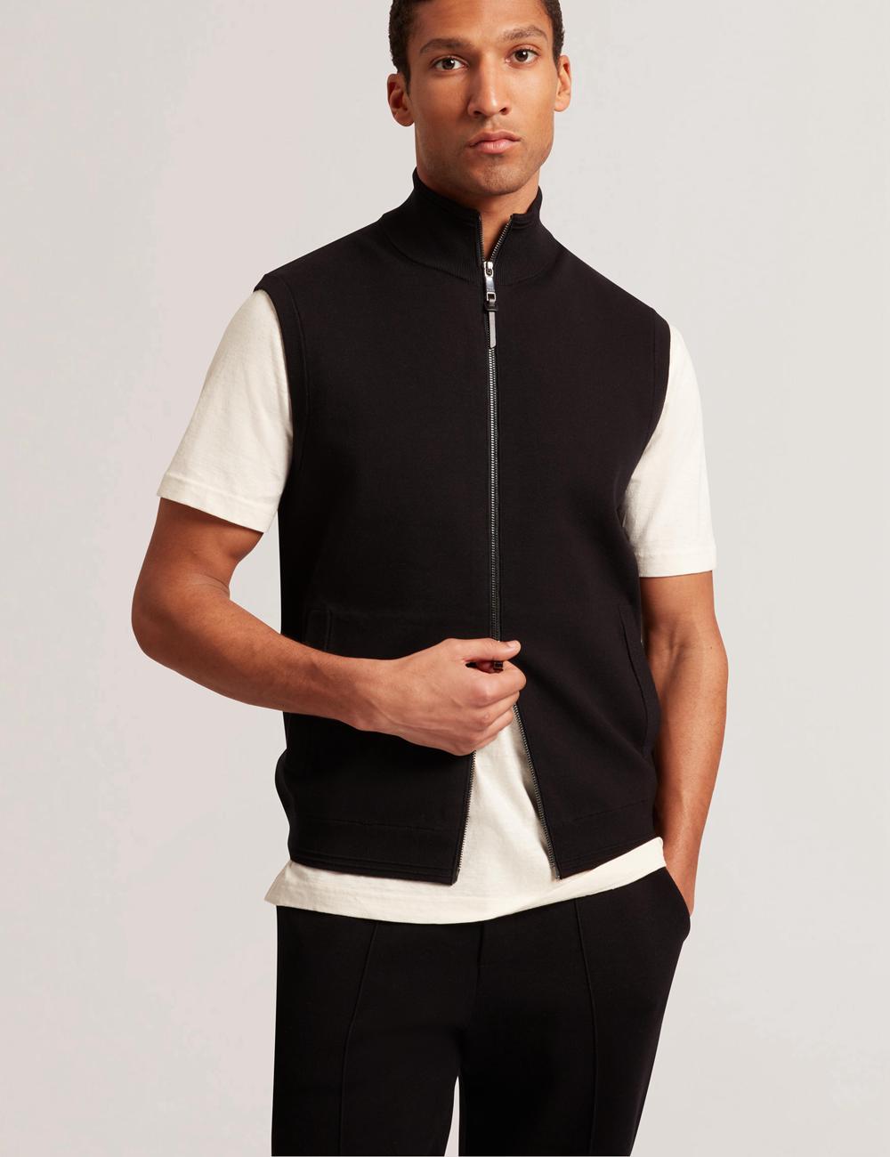 Ted Baker TERINCE - Zip-Through Funnel Neck Gillets Herren Schwarz | EFSDJ-1208