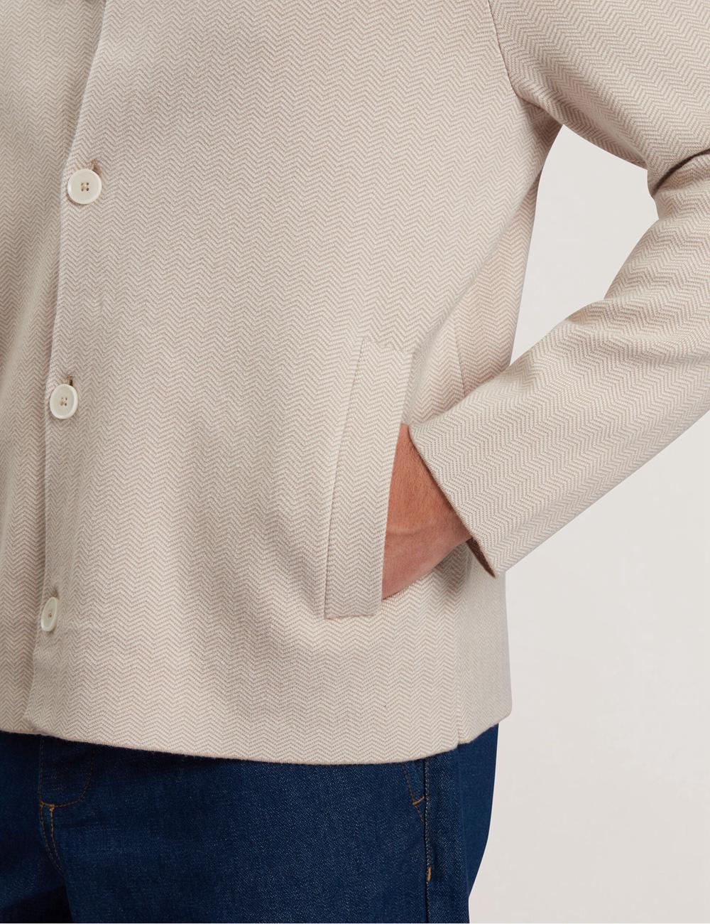 Ted Baker THIMON - Herringbone Knit Button-Up Jacken Herren Taupe | YWPUF-9683