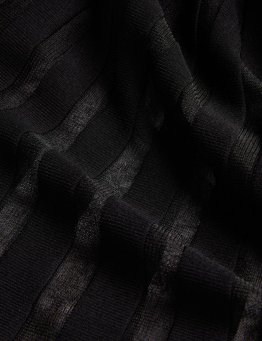 Ted Baker TIIMARA - Pointelle Knit Asymmetric Midi-kleid Damen Schwarz | FNYAD-3012