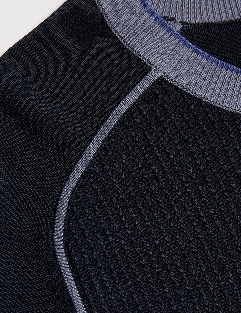 Ted Baker TOREZ - Long Sleeve Textured Knit Top Pullover Herren Navy | GSIPT-4036