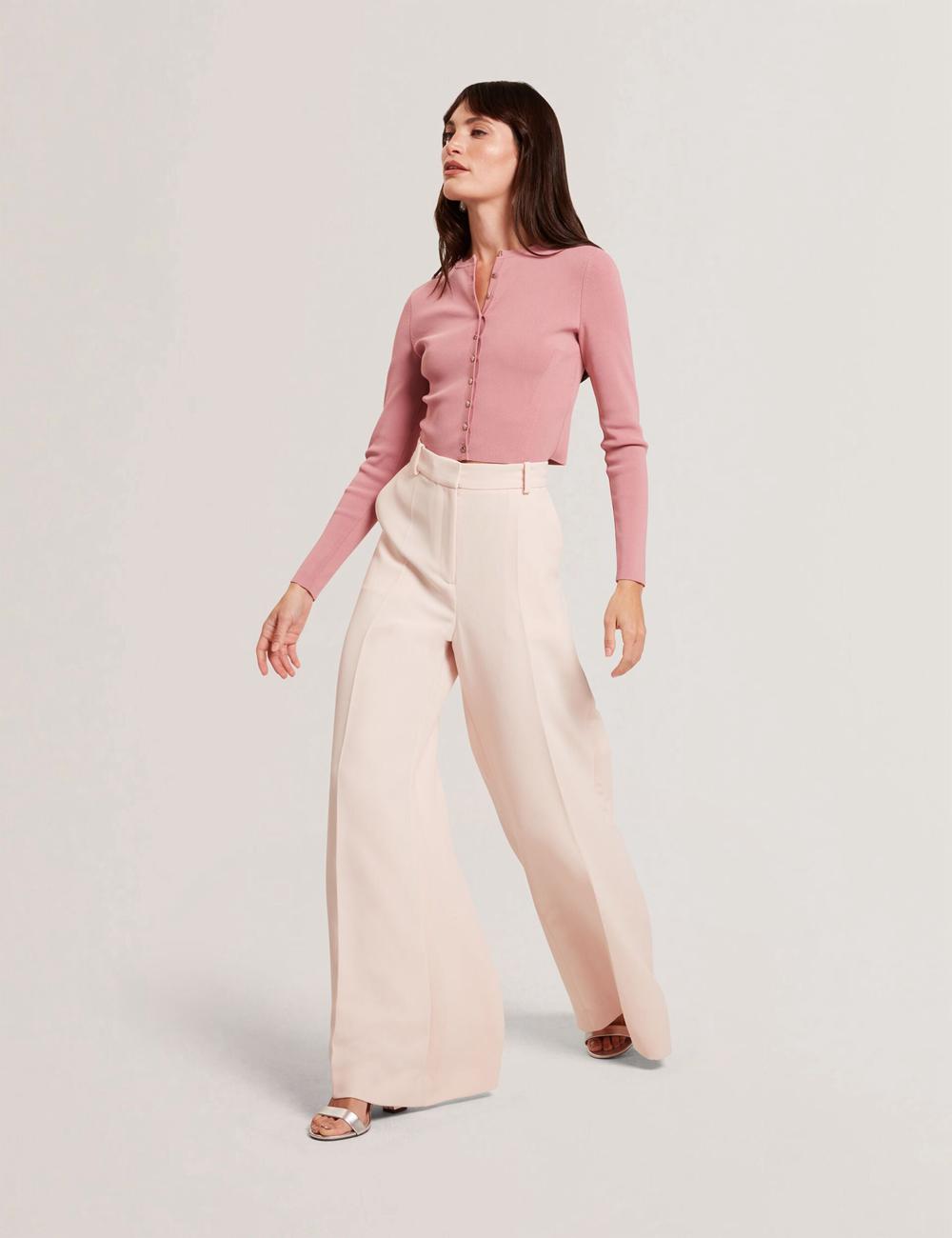 Ted Baker TRAGAT - Ultra Wide Leg Woven Tailored Hosen Damen Rosa | VRMIO-0796