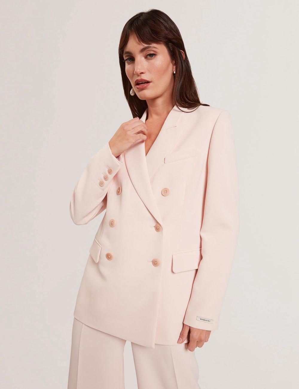 Ted Baker TRAGA - Tailored Double Breasted Woven Blazer Damen Rosa | ZTYUE-4917