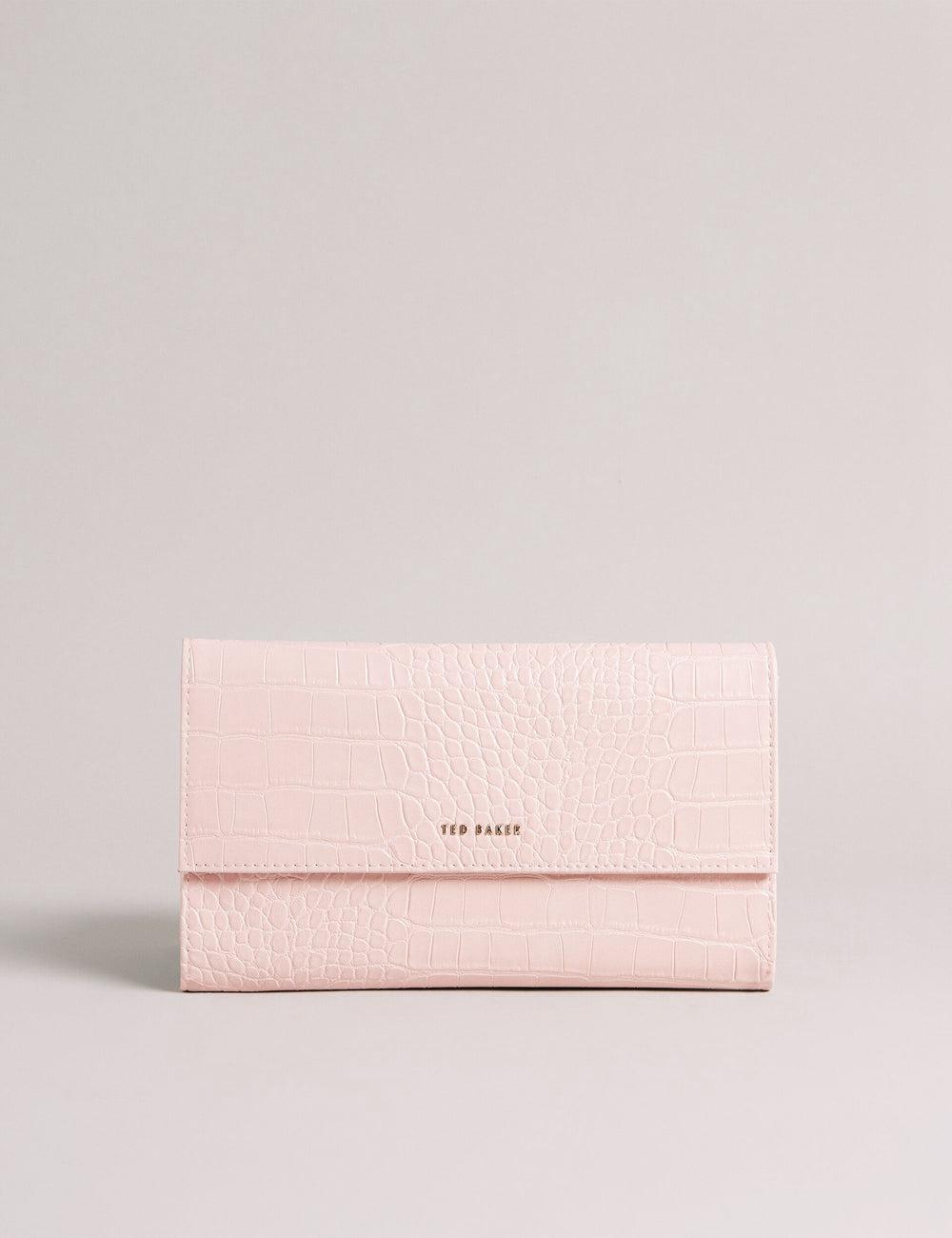 Ted Baker TRAVELZ - Croc Faux Leather Travel Organiser Geldbörse Damen Rosa | UKMSJ-0927