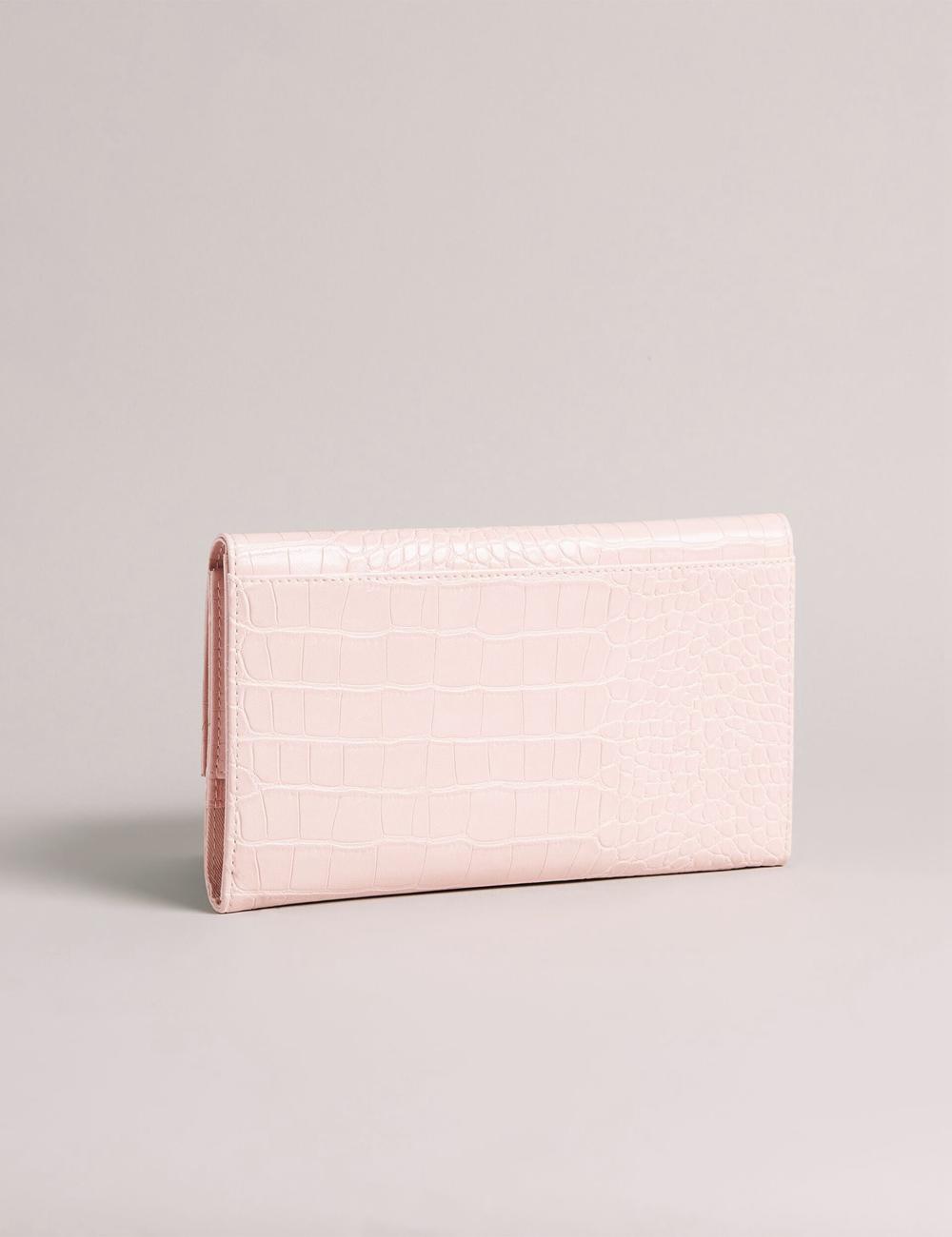 Ted Baker TRAVELZ - Croc Faux Leather Travel Organiser Geldbörse Damen Rosa | UKMSJ-0927