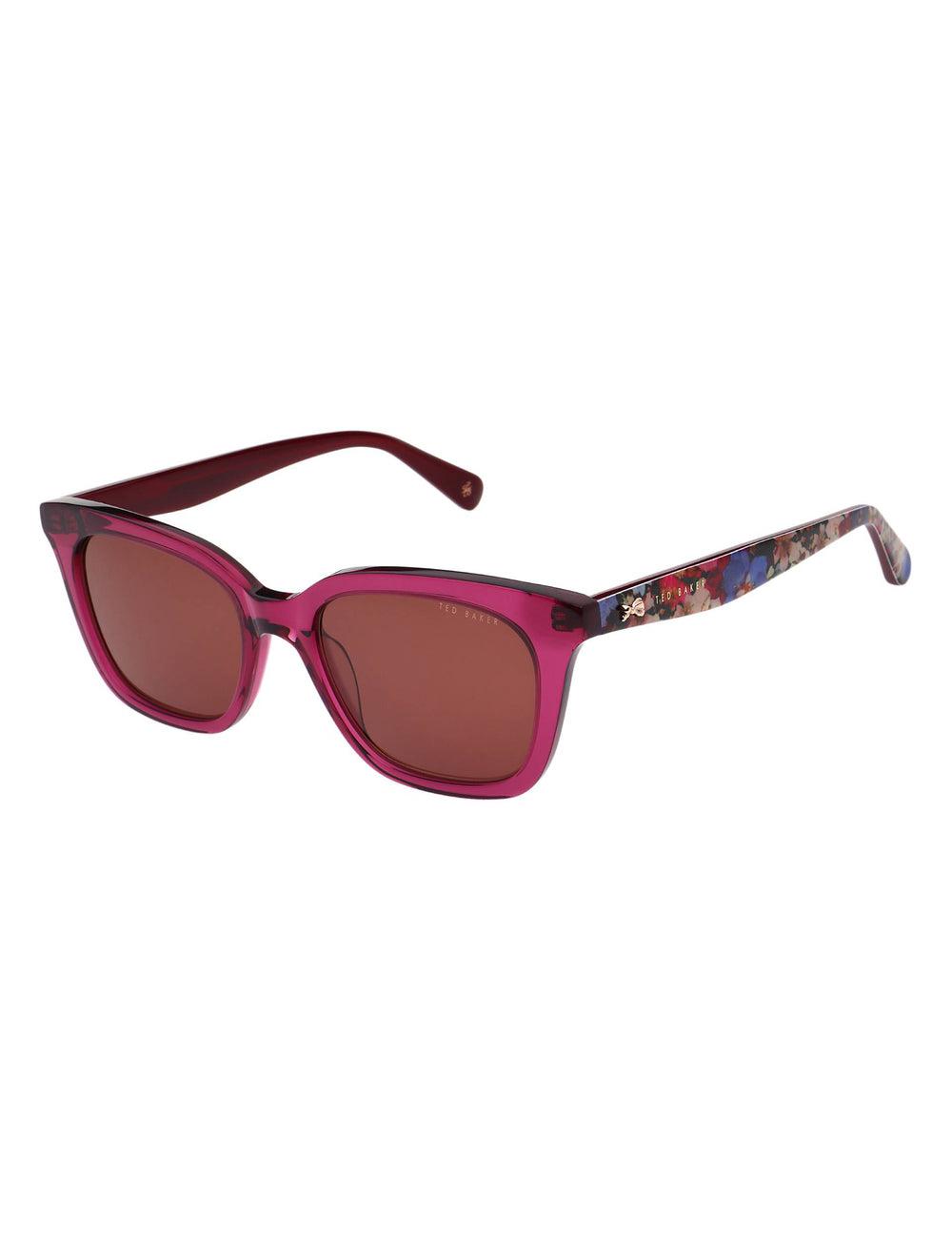 Ted Baker TYDE - Square Cat Eye Print Detail Sonnenbrille Damen Raspberry | OBIUX-2194