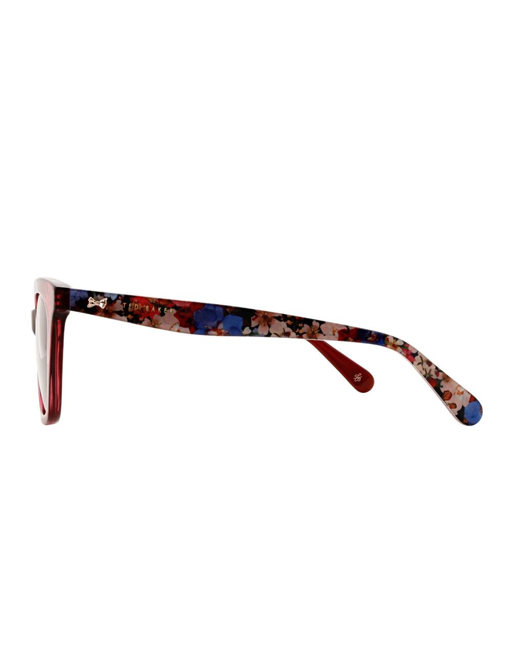 Ted Baker TYDE - Square Cat Eye Print Detail Sonnenbrille Damen Raspberry | OBIUX-2194