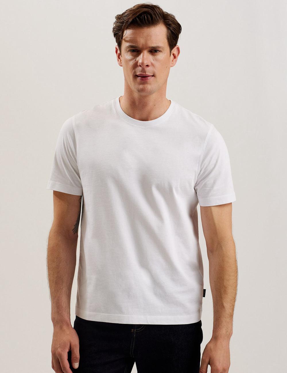 Ted Baker TYWINN - Classic Crew Neck Cotton T-shirts Herren Weiß | UZHAY-8140