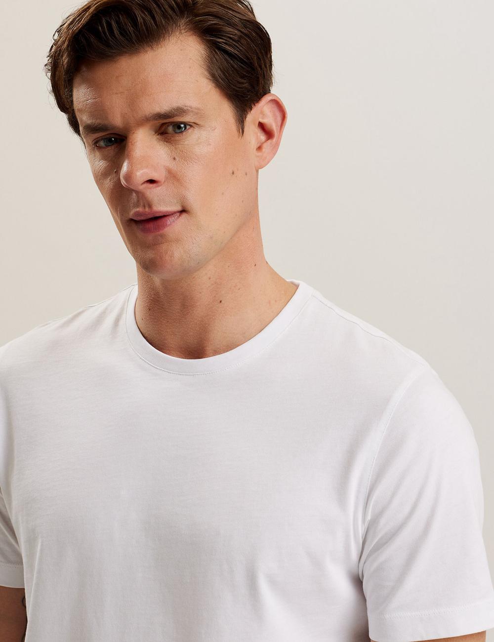 Ted Baker TYWINN - Classic Crew Neck Cotton T-shirts Herren Weiß | UZHAY-8140