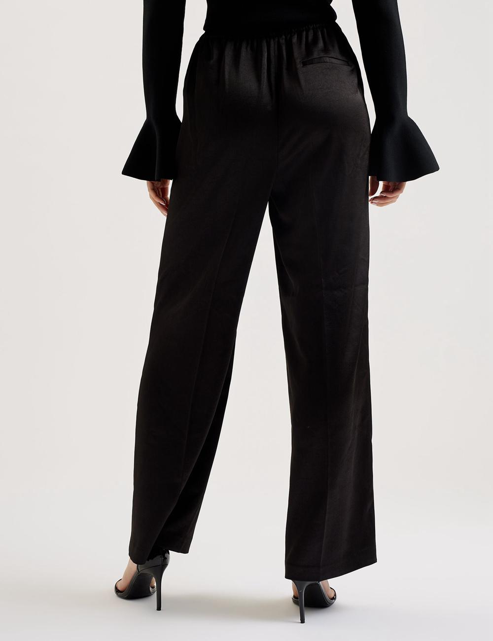 Ted Baker UMAIBO - Satin Wide Leg Drawstring Joggers Hosen Damen Schwarz | ONCFR-5801
