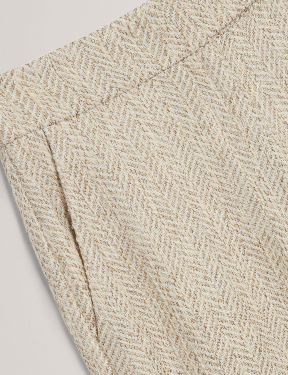 Ted Baker VULPAT - Boucle Herringbone Wide Leg Tailored Hosen Damen Ivory | MJAUX-3847
