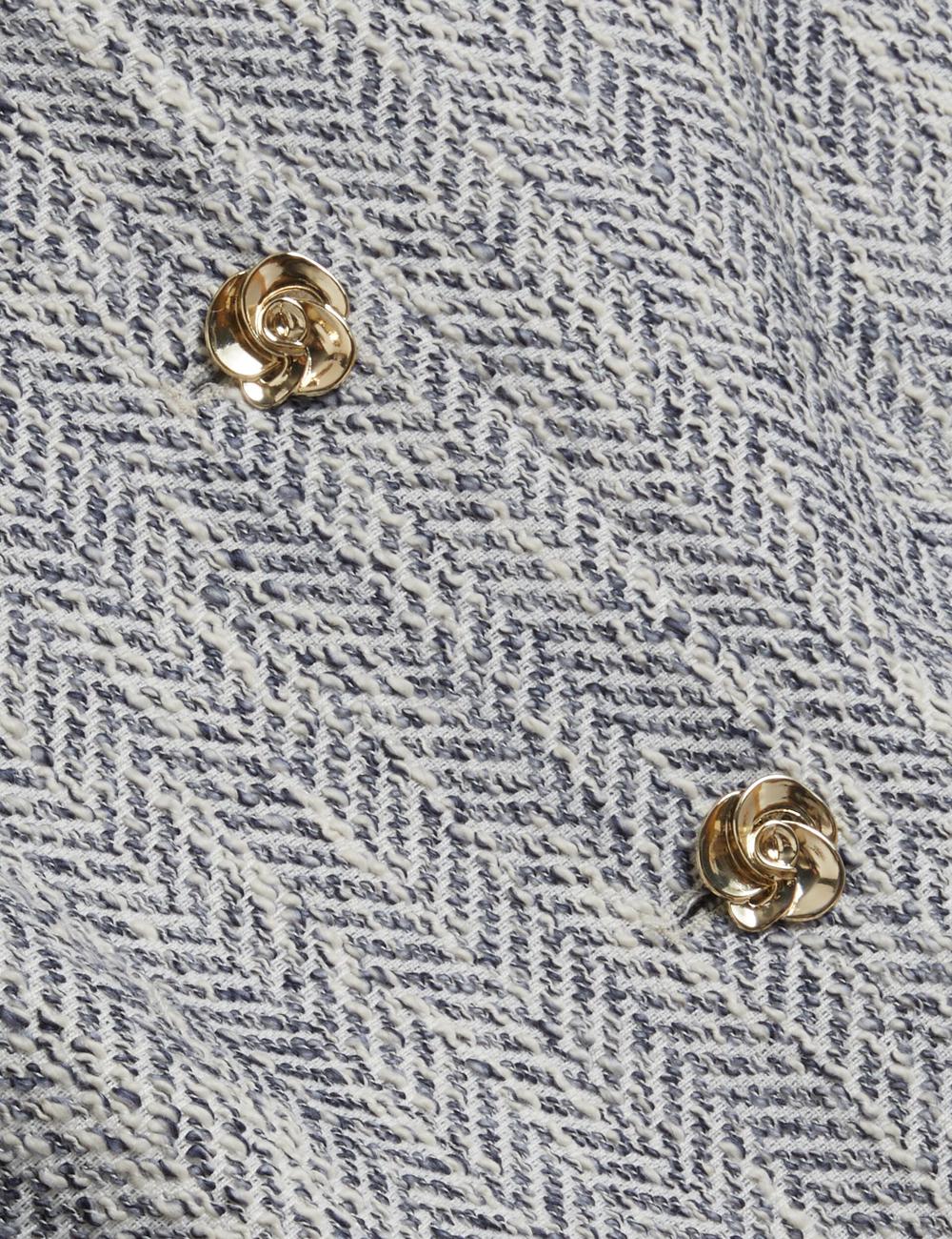 Ted Baker VULPA - Boucle Button-Up Cropped Tailored Jacken Damen Blau | QUAEC-4791