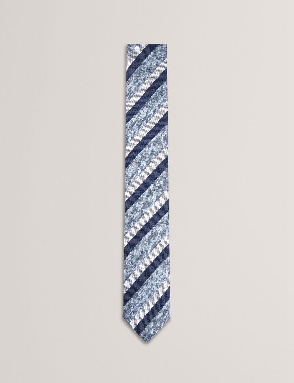 Ted Baker WEISMUL - Textured Mixed Stripe Silk Krawatten Herren Navy | TYOPH-8207
