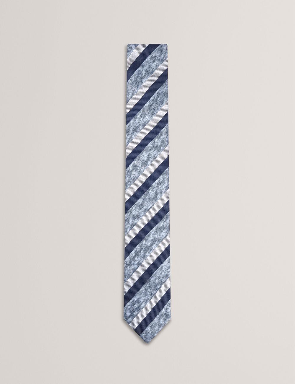 Ted Baker WEISMUL - Textured Mixed Stripe Silk Krawatten Herren Navy | TYOPH-8207