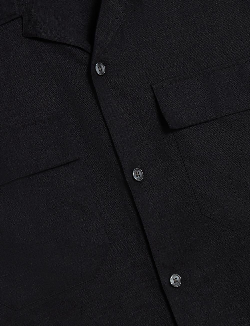 Ted Baker WHETHER - Short Sleeve Regular Fit Double Pocket Hemd Herren Schwarz | GOYSM-5062