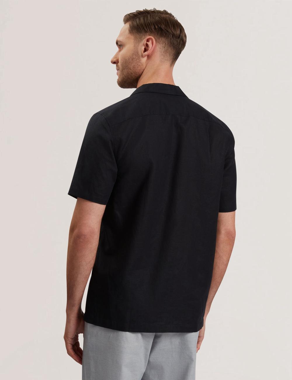 Ted Baker WHETHER - Short Sleeve Regular Fit Double Pocket Hemd Herren Schwarz | GOYSM-5062